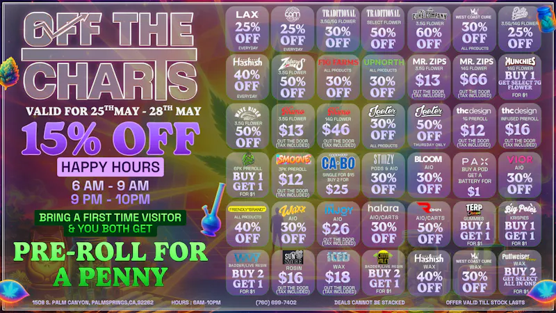 Off The Charts - Palm Springs South DEALS HOTTER THAN THE DESERT SUN!!