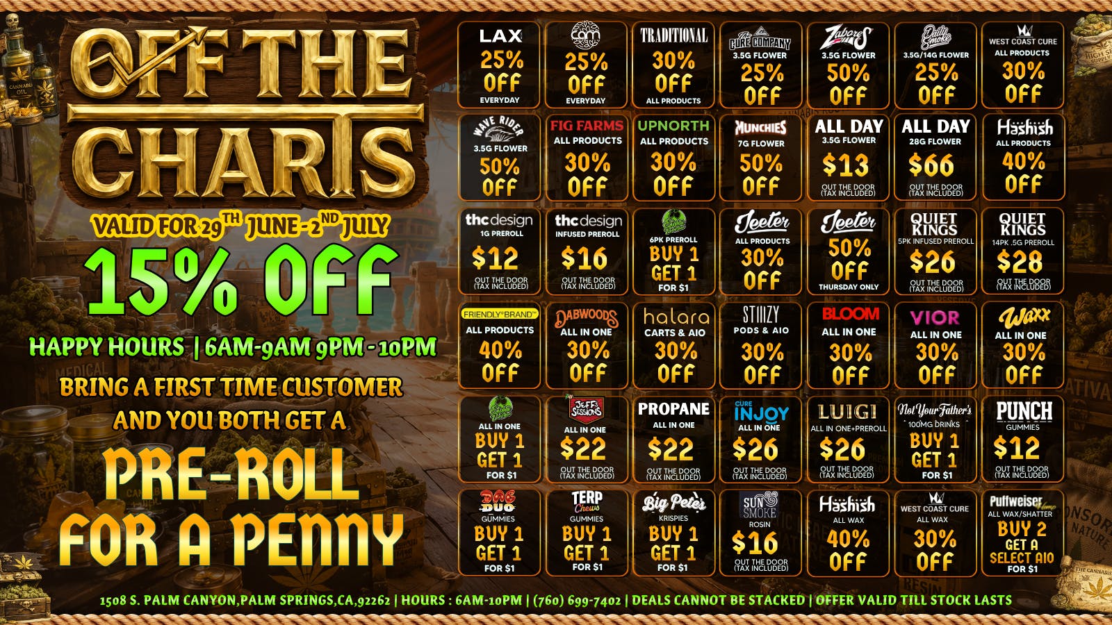 Off The Charts - Palm Springs South FIRE DEALS FOR YOUR WEEKLY NEEDS!
