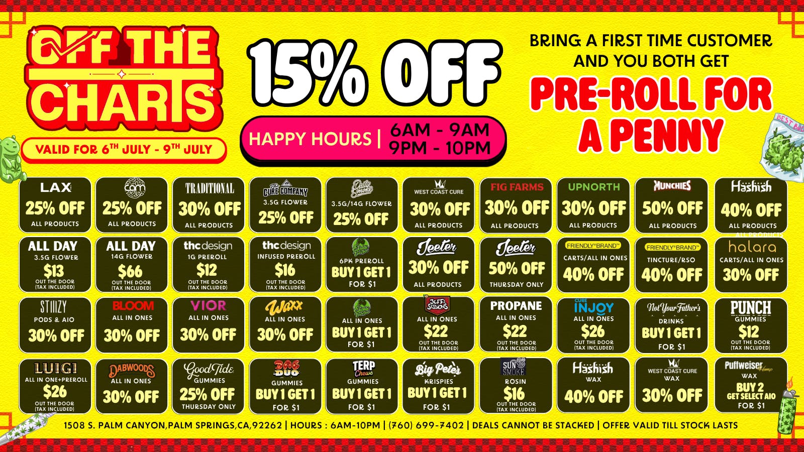 Off The Charts - Palm Springs South FIRE DEALS FOR YOUR WEEKLY NEEDS!