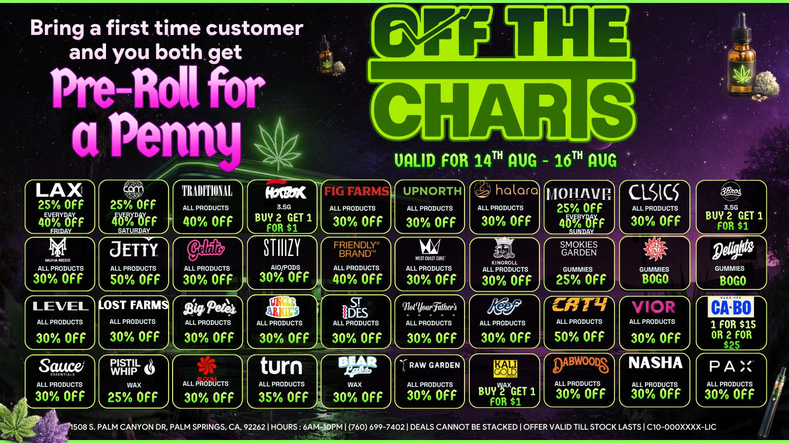 Off The Charts - Palm Springs South Smoke More, Pay Less