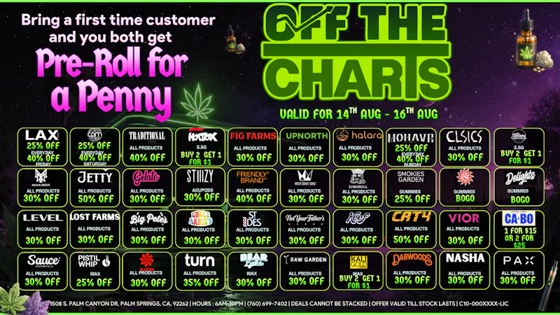 Off The Charts - Palm Springs South Smoke More, Pay Less