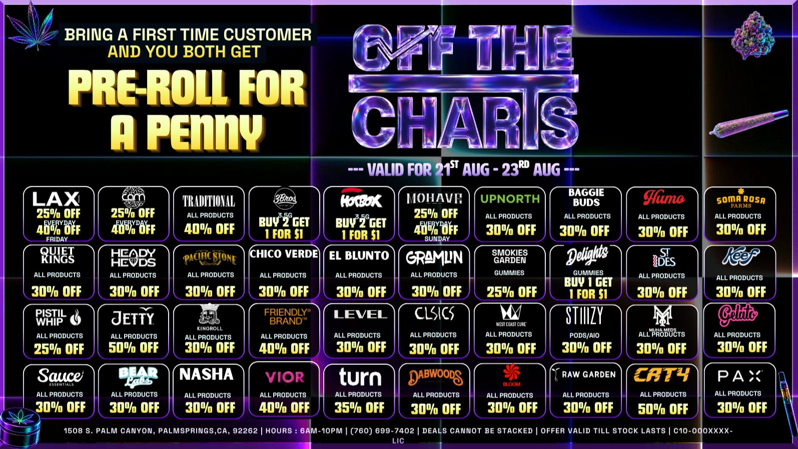 Off The Charts - Palm Springs South PS1 WEEKEND DEALS!!!!!!!!