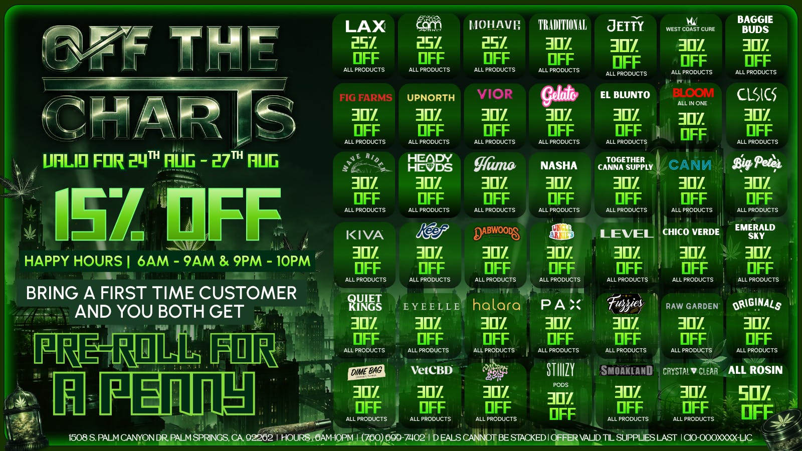 Off The Charts - Palm Springs South Smoke More, Pay Less