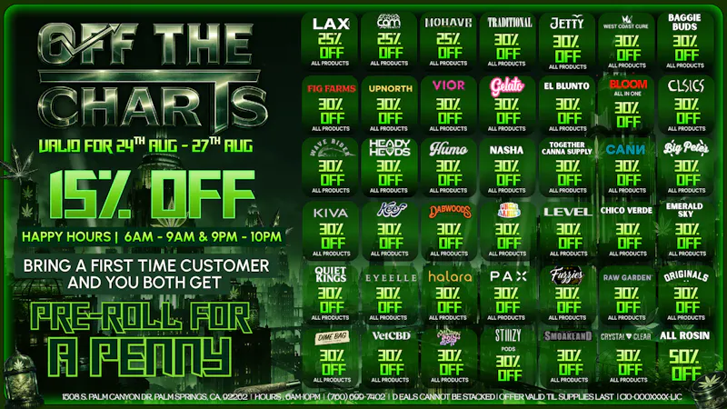 Off The Charts - Palm Springs South Smoke More, Pay Less