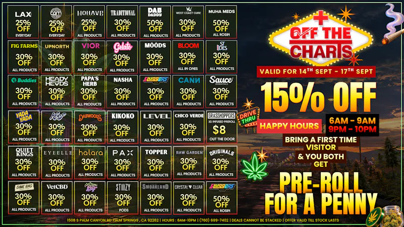Off The Charts - Palm Springs South Smoke More, Pay Less