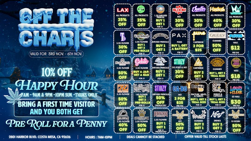 Off The Charts - Costa Mesa ✨🍃START NOVEMBER RIGHT🍃✨