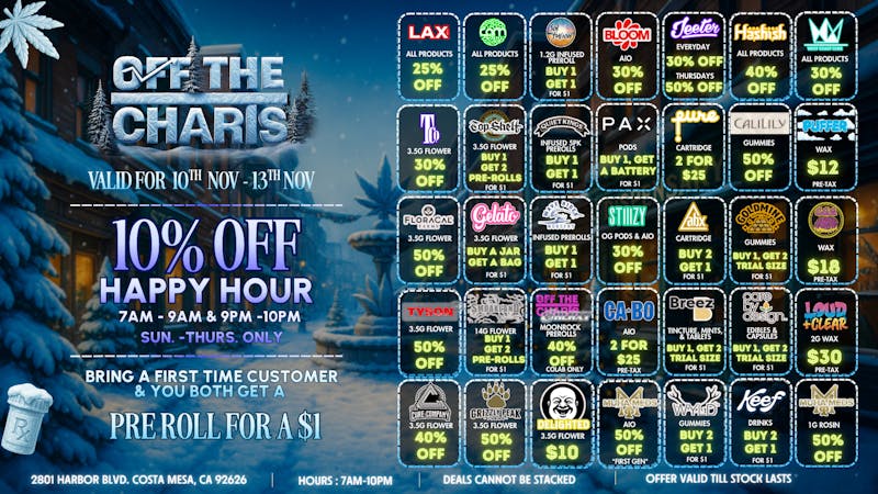 Off The Charts - Costa Mesa 🌚☪️ Weather's Cool, But Our Deals Are Hot☪️🌚