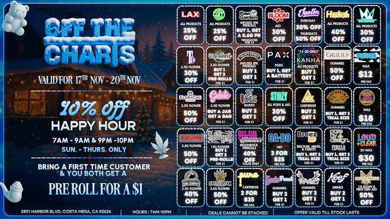 Off The Charts - Costa Mesa 🍃✨FALL FOR OUR DEALS✨🍃