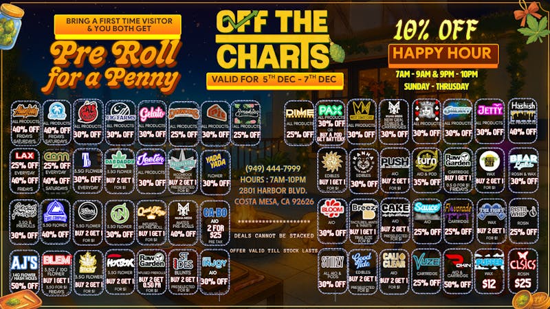 Off The Charts - Costa Mesa ✨🎅SANTA'S SPECIALS CAME EARLY🎅✨