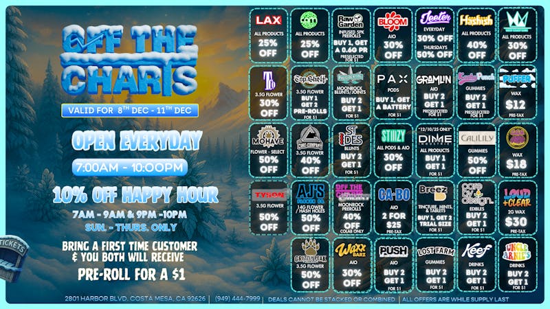 Off The Charts - Costa Mesa 🤶🎅STAY COZY, SAVE BIG🎅🤶