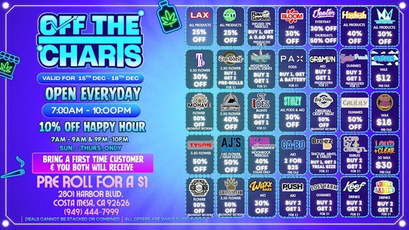 Off The Charts - Costa Mesa ⛄🦩GOOD VIBES GOOD DEALS🦩⛄