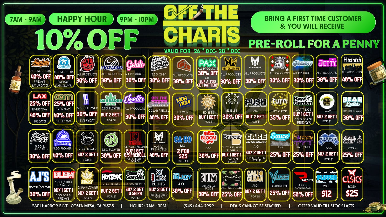 Off The Charts - Costa Mesa 🥳🍾END OF YEAR SAVINGS🍾🥳