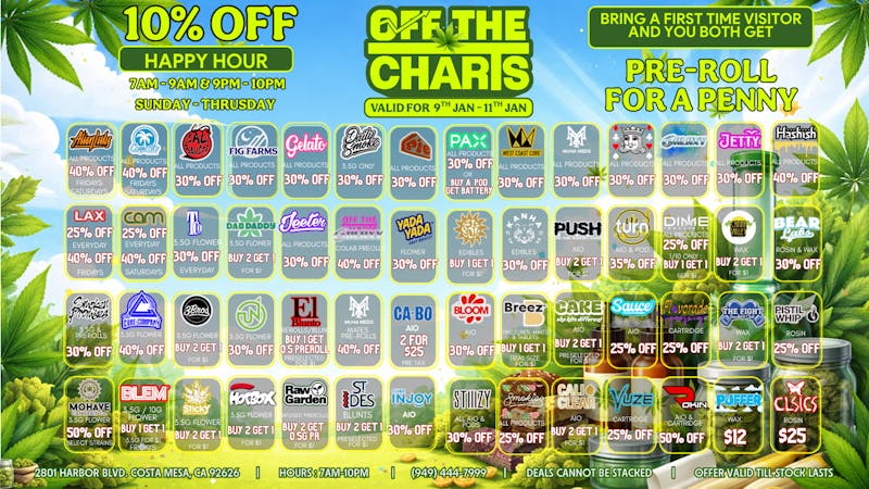 Off The Charts - Costa Mesa 🆕🌟FRESH START FRESH DEALS🌟🆕