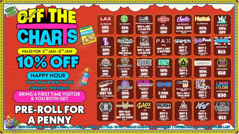 Off The Charts - Costa Mesa ✨🌳FILL 2026 WITH CHEERS DEALS AND TREES🌳✨