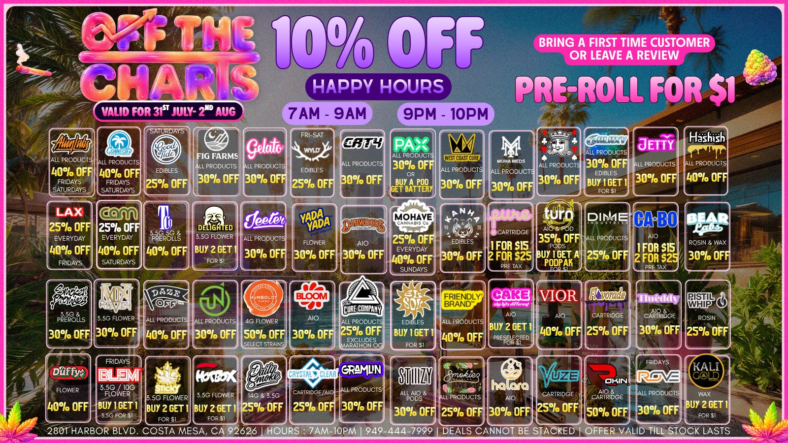 Off The Charts - Costa Mesa ⚠️✨WARNING: CONTAINS DEALS✨⚠️
