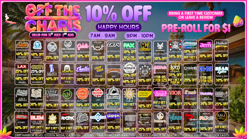 Off The Charts - Costa Mesa ⚠️✨WARNING: CONTAINS DEALS✨⚠️