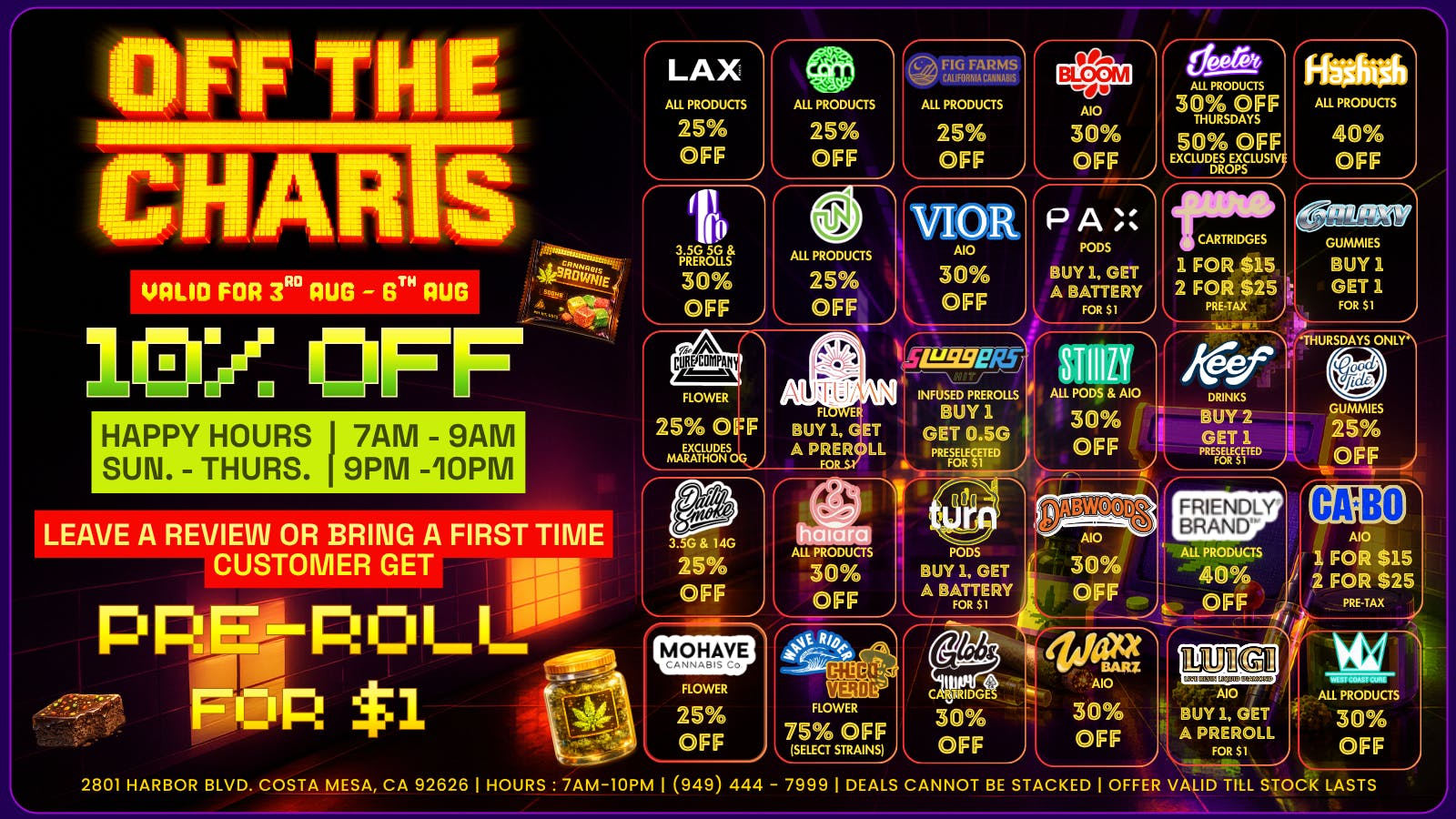 Off The Charts - Costa Mesa 🤖🌟BEST DEALS AROUND🌟🤖