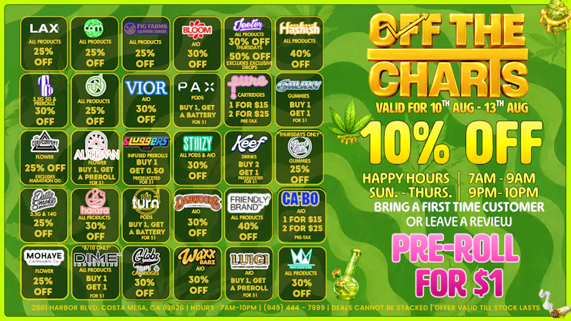 Off The Charts - Costa Mesa 💥🙏🏻OC'S FINEST DEALS🙏🏻💥