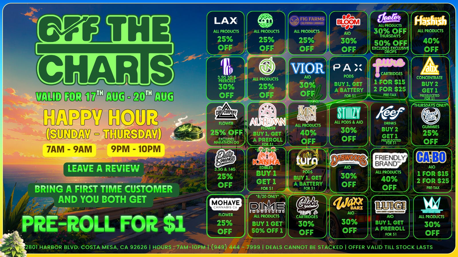 Off The Charts - Costa Mesa 30% OFF BLOCK PARTY 8/21 🪩✨