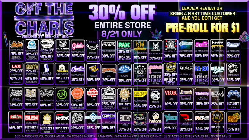 Off The Charts - Costa Mesa ⚠️30% OFF BLOCK PARTY 8/21 🪩✨