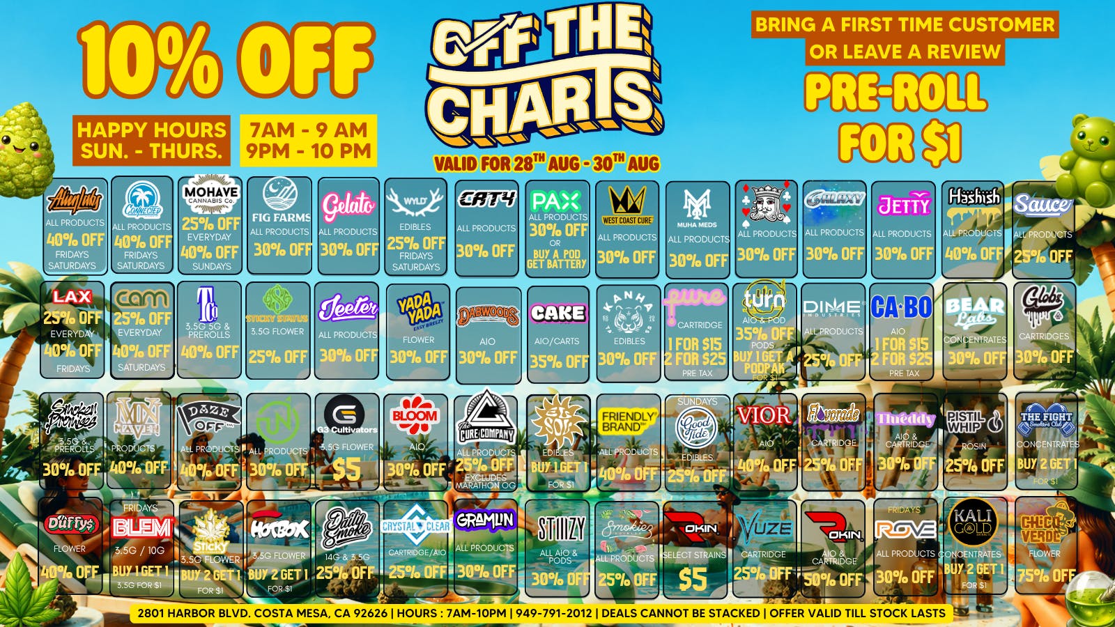 Off The Charts - Costa Mesa 🌳💸🍃 SMOKING HOT DEALS 🍃💸🌳