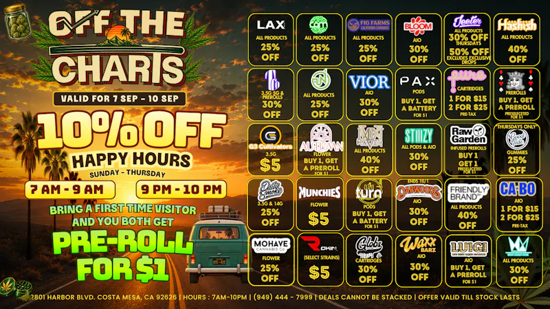 Off The Charts - Costa Mesa ⚠️✨WARNING: CONTAINS DEALS✨⚠️