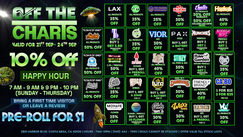 Off The Charts - Costa Mesa 🤖🌟BEST DEALS AROUND🌟🤖