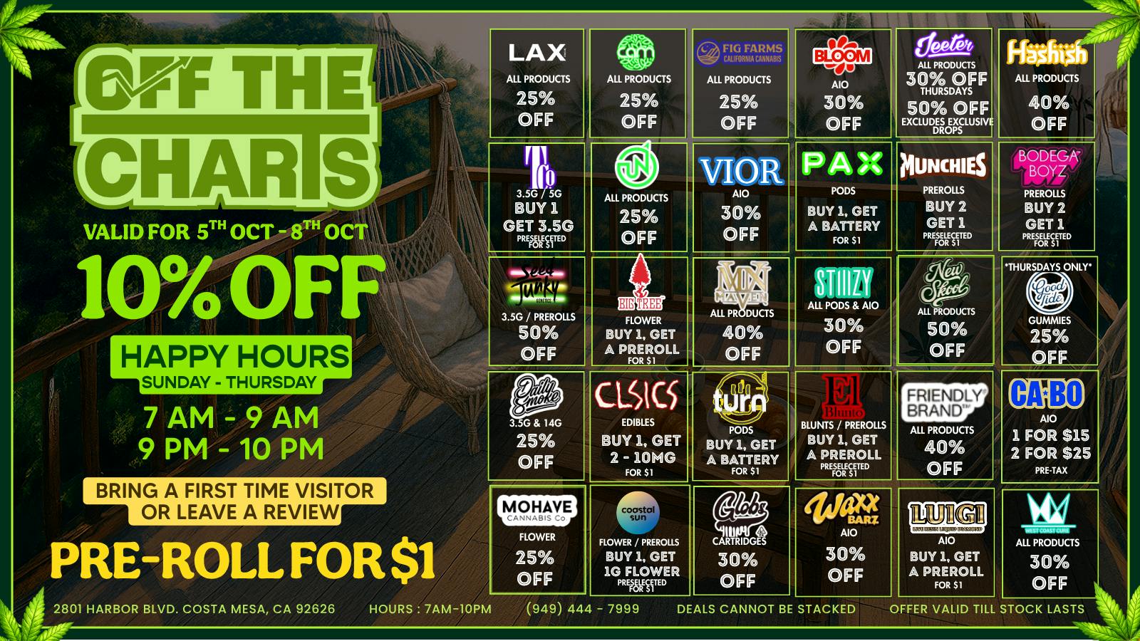 Off The Charts - Costa Mesa 🍊✨OC'S BEST DEALS✨🍊