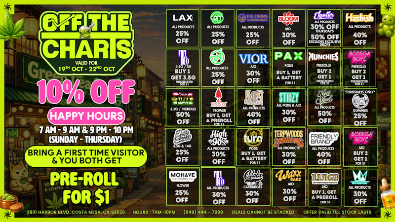 Off The Charts - Costa Mesa 🤖🌟BEST DEALS AROUND🌟🤖