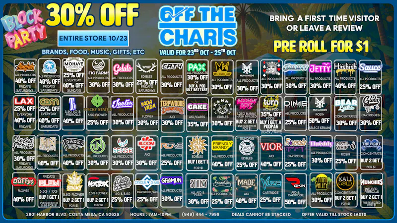 Off The Charts - Costa Mesa 💥30% OFF ENTIRE STORE💥10/23✨