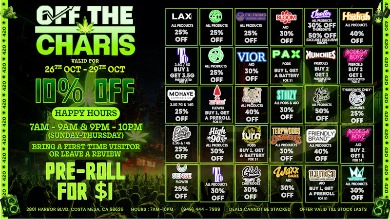 Off The Charts - Costa Mesa ⚠️👻SCREAM-WORTHY SAVINGS INSIDE👻⚠️