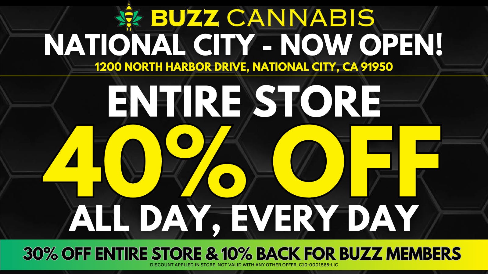 Buzz Cannabis - National City Now Open - BUZZ National City