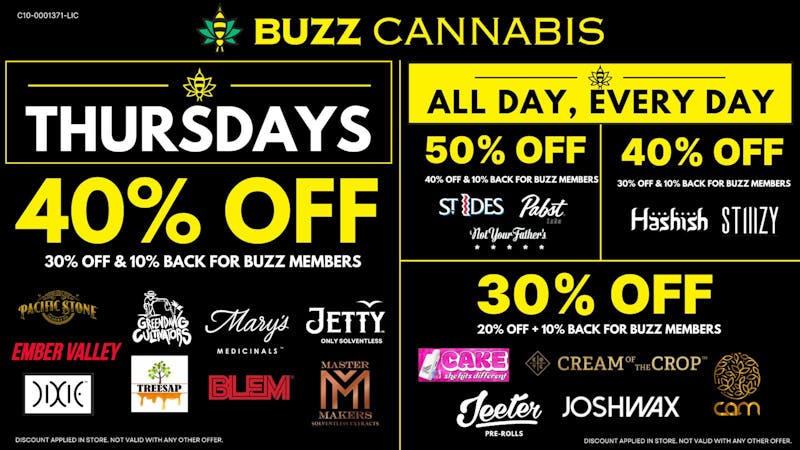 Buzz Cannabis - Wildomar Thursday Deals at BUZZ Wildomar