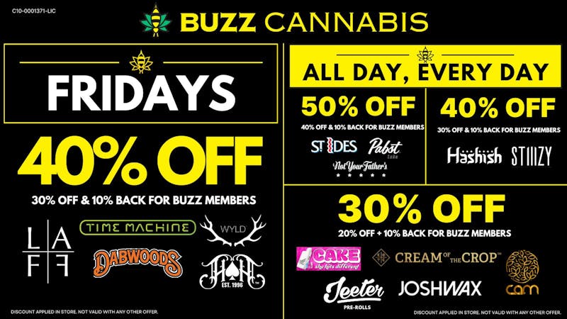 Buzz Cannabis - Wildomar Friday Deals at BUZZ Wildomar