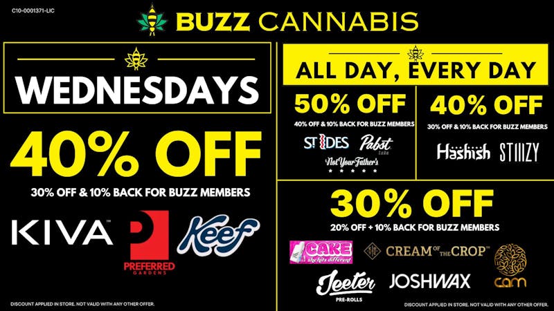 Buzz Cannabis - Wildomar Wednesday Deals at BUZZ Wildomar