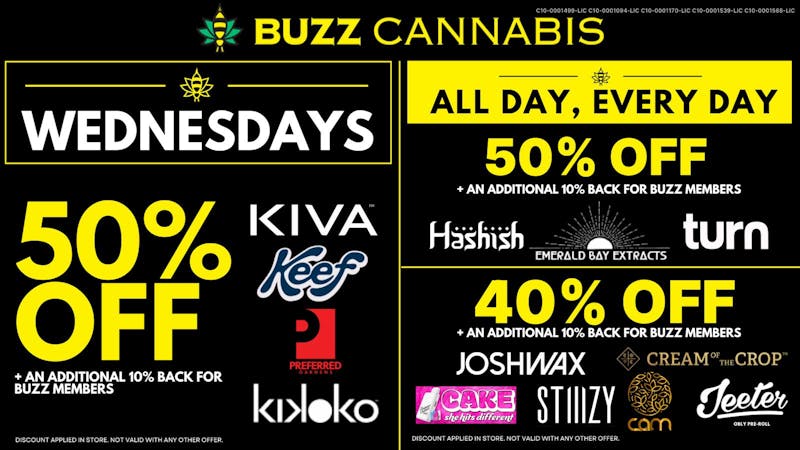 Buzz Cannabis - National City BUZZ National City Wednesday Deals