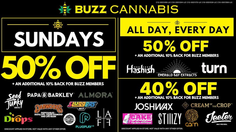 Buzz Cannabis - National City BUZZ National City Sunday Deals