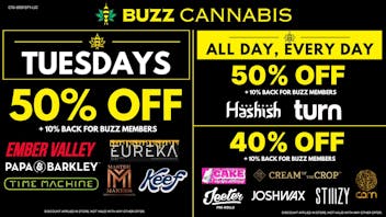 Buzz Cannabis - Wildomar Tuesday Deals at BUZZ Wildomar