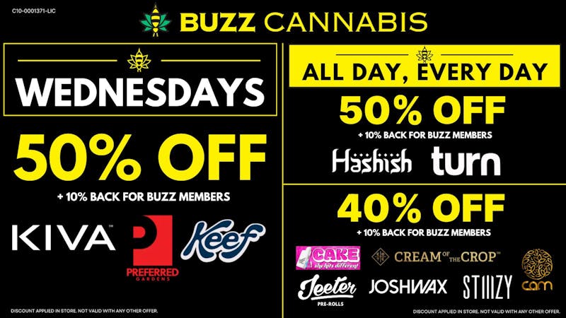Buzz Cannabis - Wildomar Wednesday Deals at BUZZ Wildomar