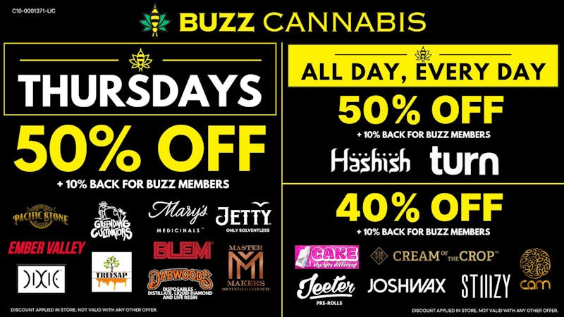 Buzz Cannabis - Wildomar Thursday Deals at BUZZ Wildomar