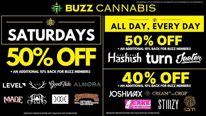 Buzz Cannabis - National City Saturday Deals at BUZZ