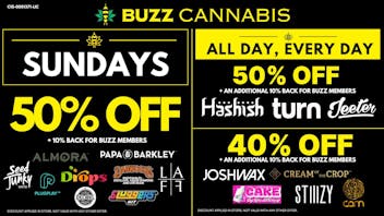Buzz Cannabis - Wildomar Sunday Deals at BUZZ Wildomar