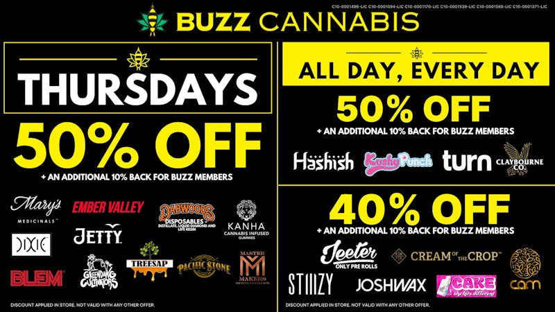 Buzz Cannabis - Wildomar Thursday Deals at BUZZ
