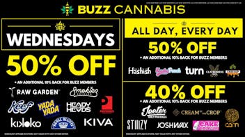 Buzz Cannabis - Wildomar Wednesday Deals at BUZZ