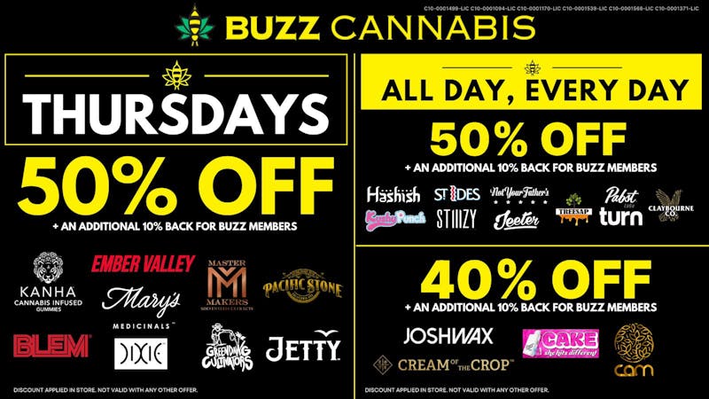 Buzz Cannabis - National City Thursday Deals at BUZZ