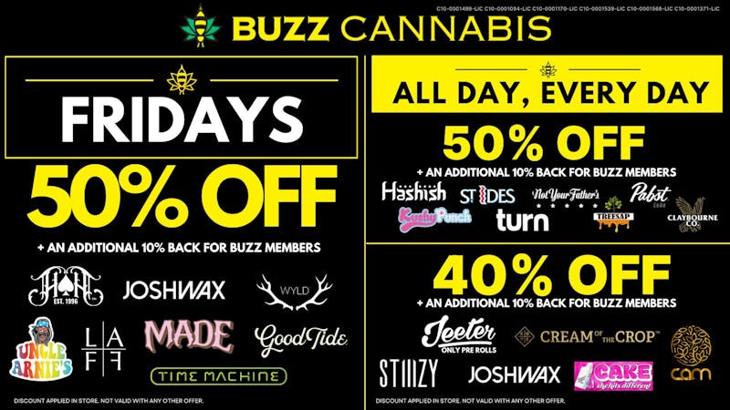 Buzz Cannabis - Wildomar Friday Deals at BUZZ