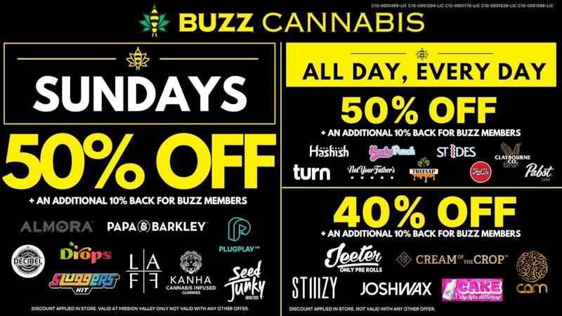 Buzz - Mission Valley Sunday Deals at BUZZ Mission Valley
