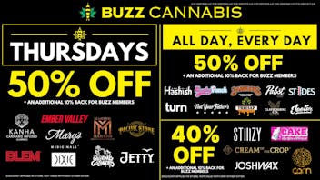 Buzz Cannabis - Wildomar Thursday Deals at BUZZ
