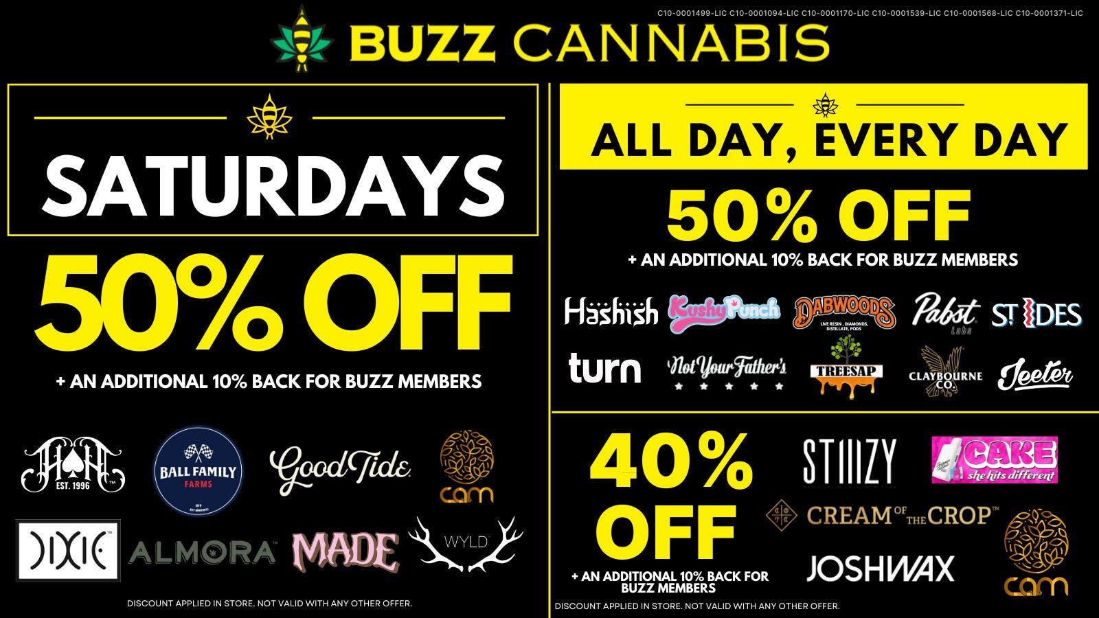 Buzz Cannabis - Wildomar Saturday Deals at BUZZ