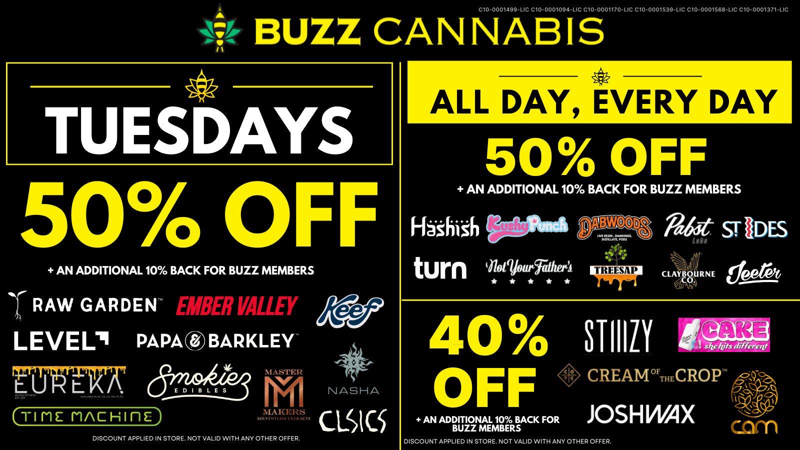 Buzz Cannabis - Wildomar Tuesday Deals at BUZZ